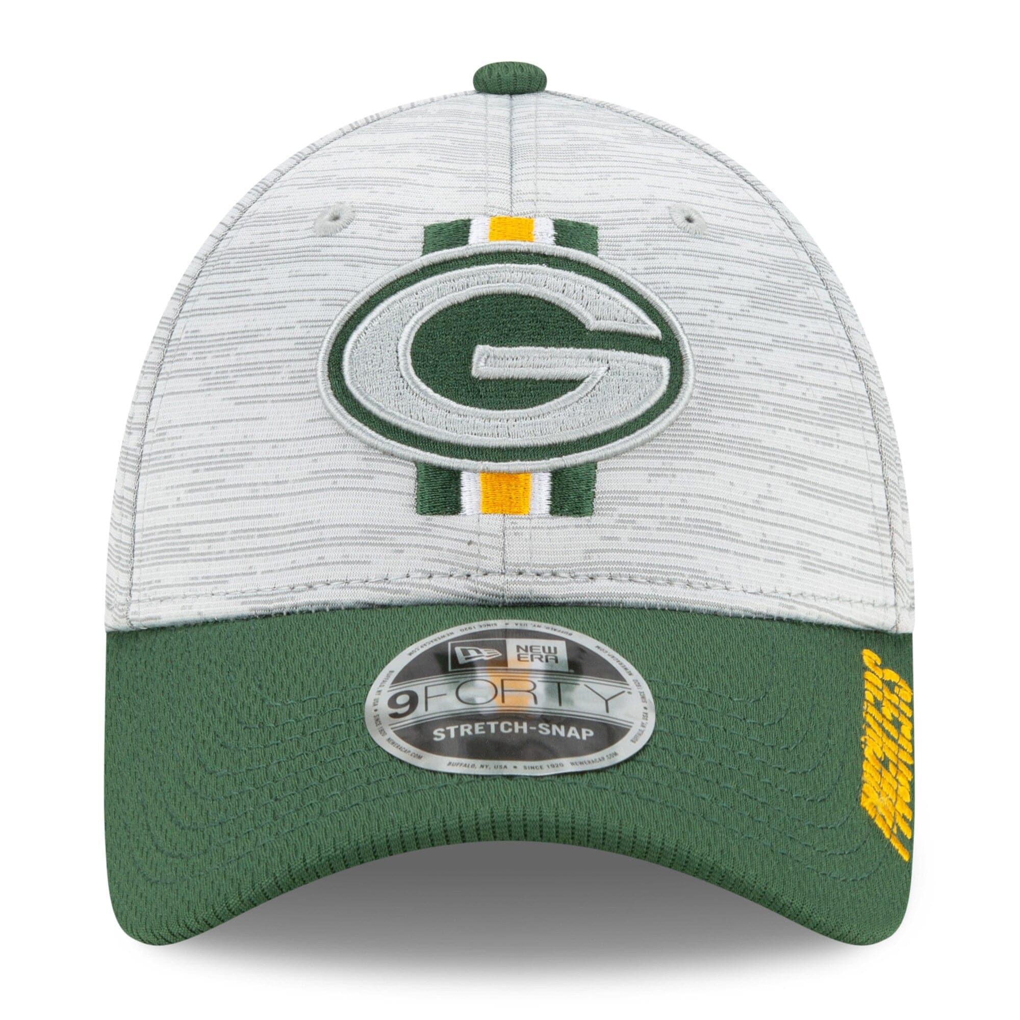 New Era Caps Green Bay Packers New Era NFL 2021 Training Camp 9FORTY Curve Stretch Snapback Hat - Grey