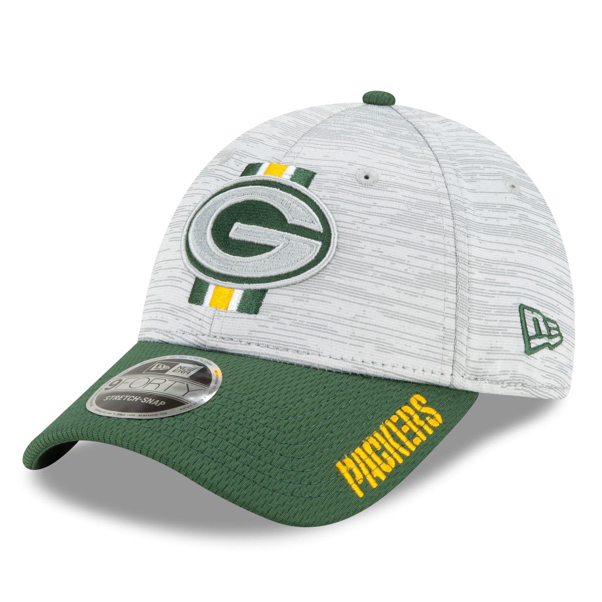 New Era Caps Green Bay Packers New Era NFL 2021 Training Camp 9FORTY Curve Stretch Snapback Hat - Grey