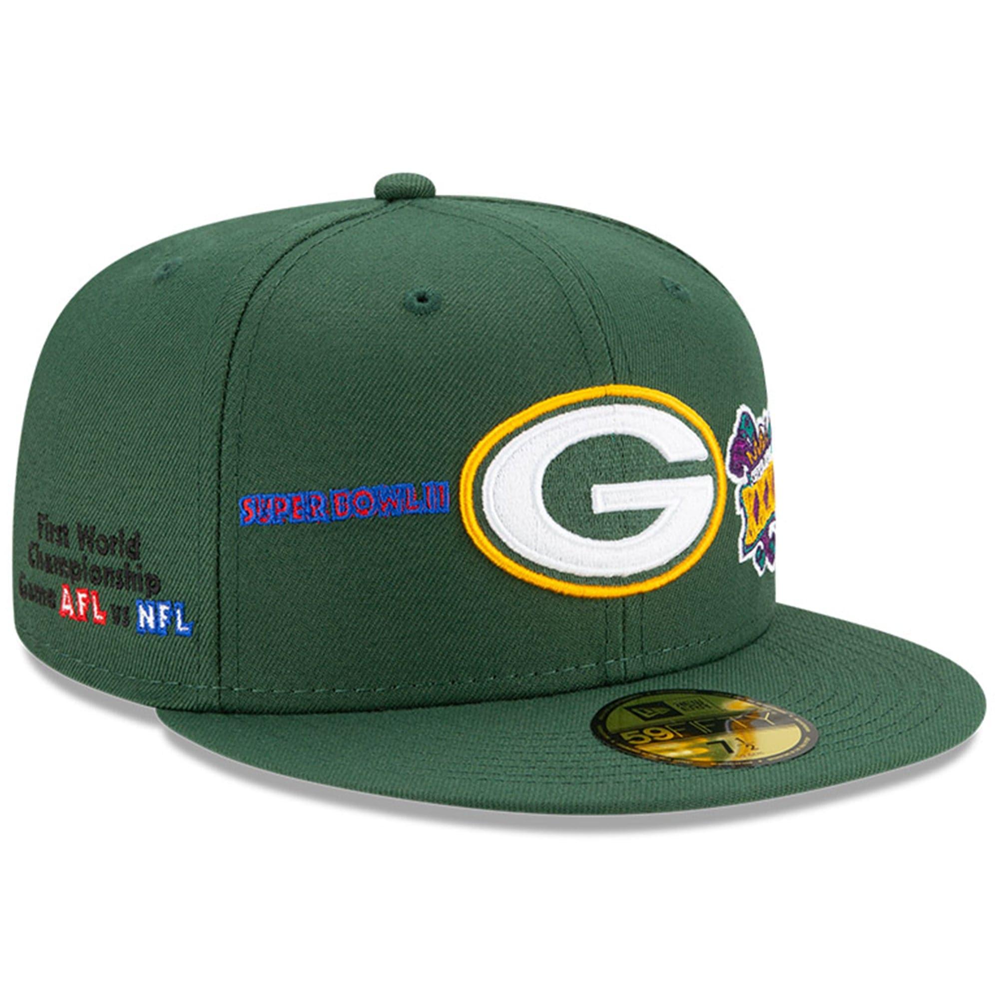 New Era Caps Green Bay Packers New Era NFL Champions Patch 59FIFTY Fitted Hat - Green