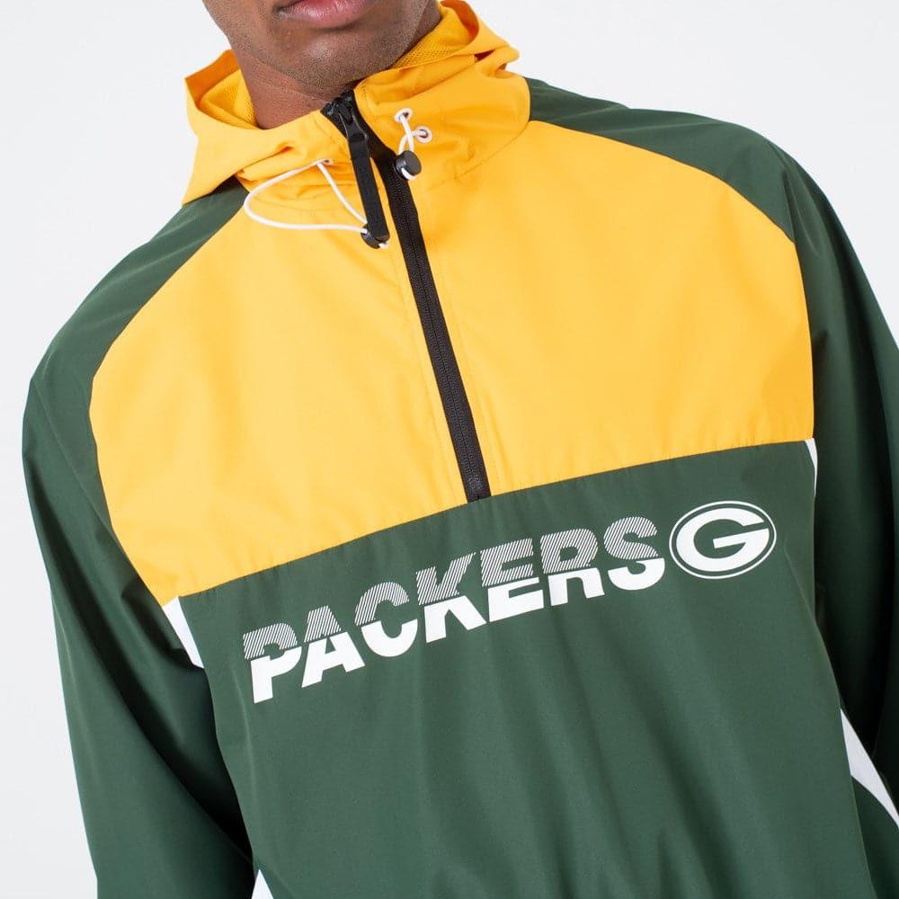 New Era Jackets Green Bay Packers New Era NFL Colour Block Hooded Windbreaker Jacket - Green