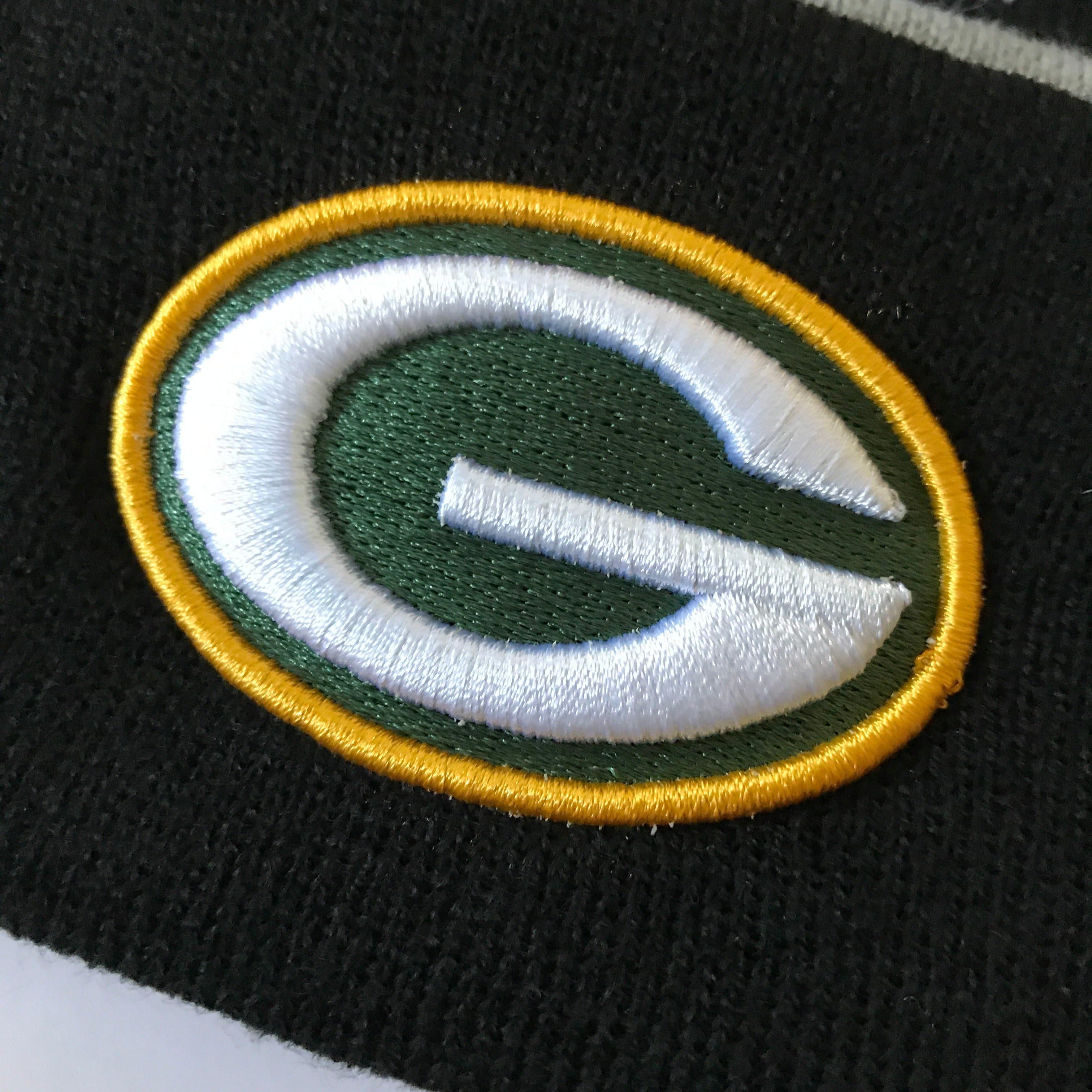 New Era Beanies Green Bay Packers New Era NFL Grey Stripe Knit Beanie - Black