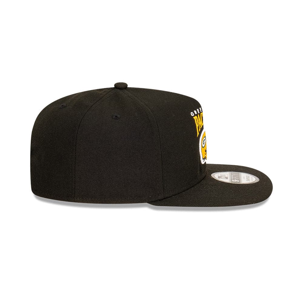 New Era Caps Green Bay Packers New Era NFL Helmet Arch 9FIFTY A-Frame Snapback Hat - Black