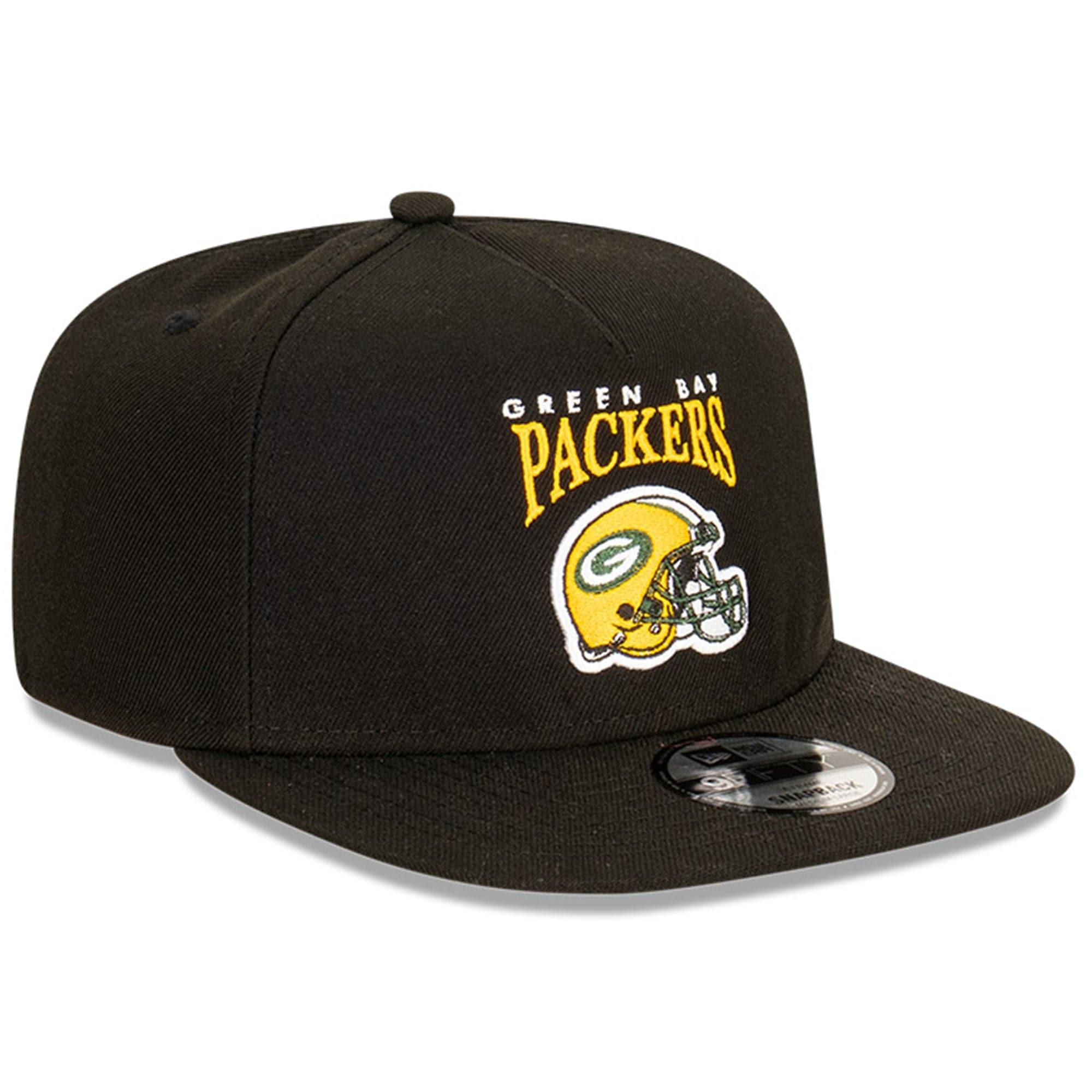 New Era Caps Green Bay Packers New Era NFL Helmet Arch 9FIFTY A-Frame Snapback Hat - Black
