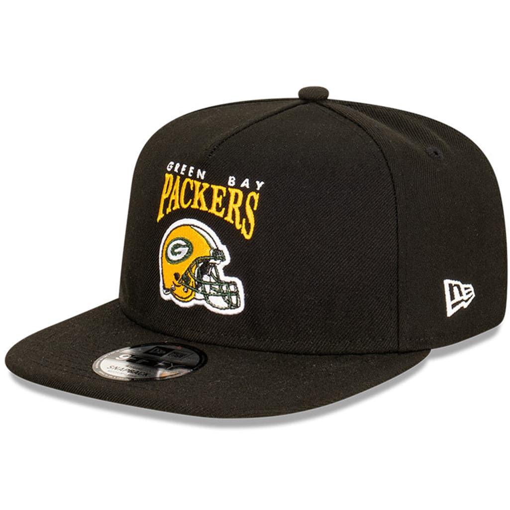 New Era Caps Green Bay Packers New Era NFL Helmet Arch 9FIFTY A-Frame Snapback Hat - Black
