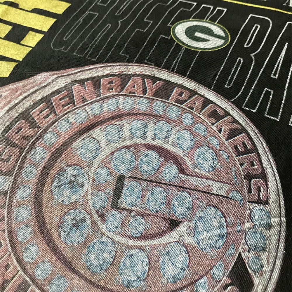Majestic Athletic T-Shirts Green Bay Packers NFL Champs Rings Vintage T-Shirt - Faded Black
