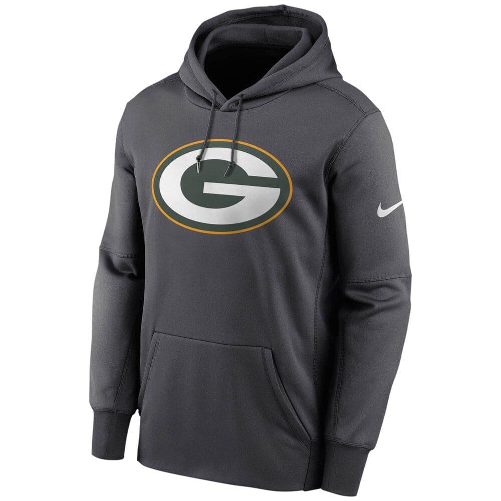 Nike Jumpers Green Bay Packers Nike NFL Prime Logo Therma Hoodie Jumper - Anthracite