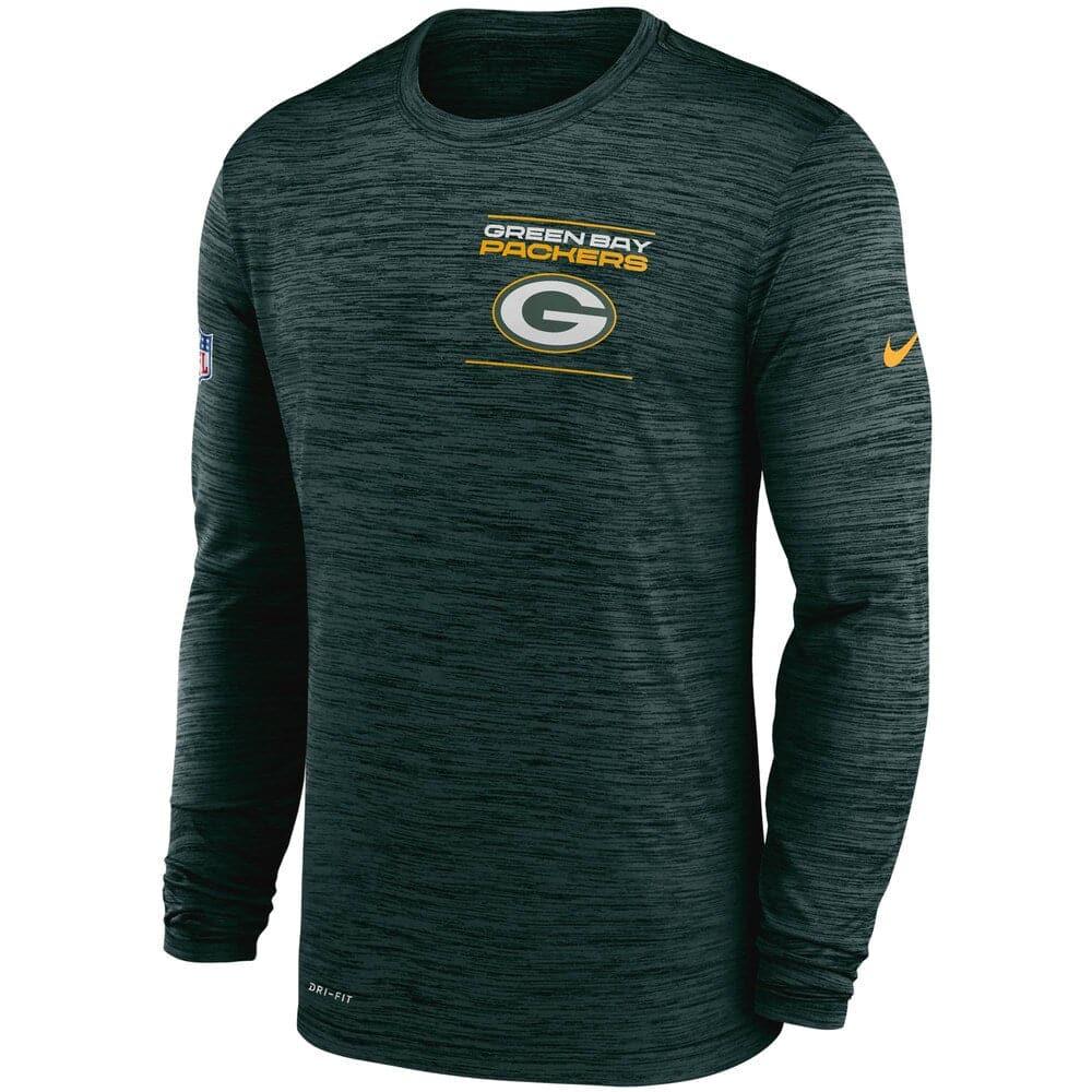 Nike T-Shirts Green Bay Packers Nike NFL Velocity Sideline Performance Long Sleeve T-Shirt - Green