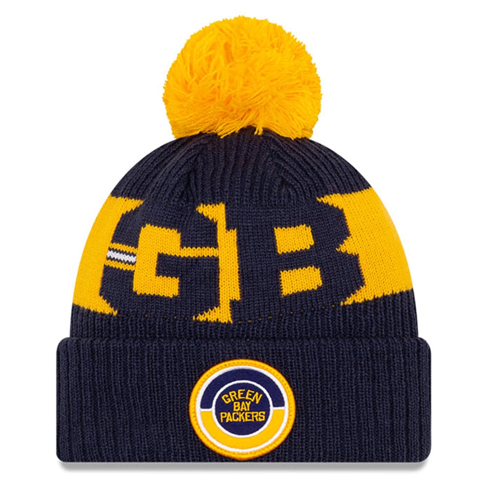 New Era Beanies Green Bay Packers Throwback New Era NFL 2020 Team Colour Sideline Knit Beanie