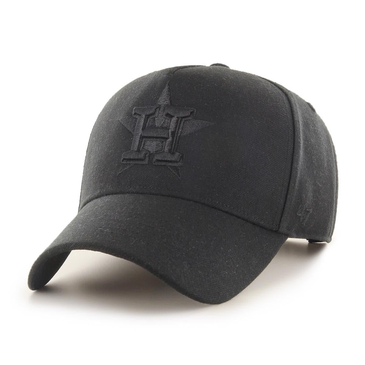 47 Brand Caps Houston Astros '47 MLB Black On Black MVP DT Pinch Curve Snapback Hat