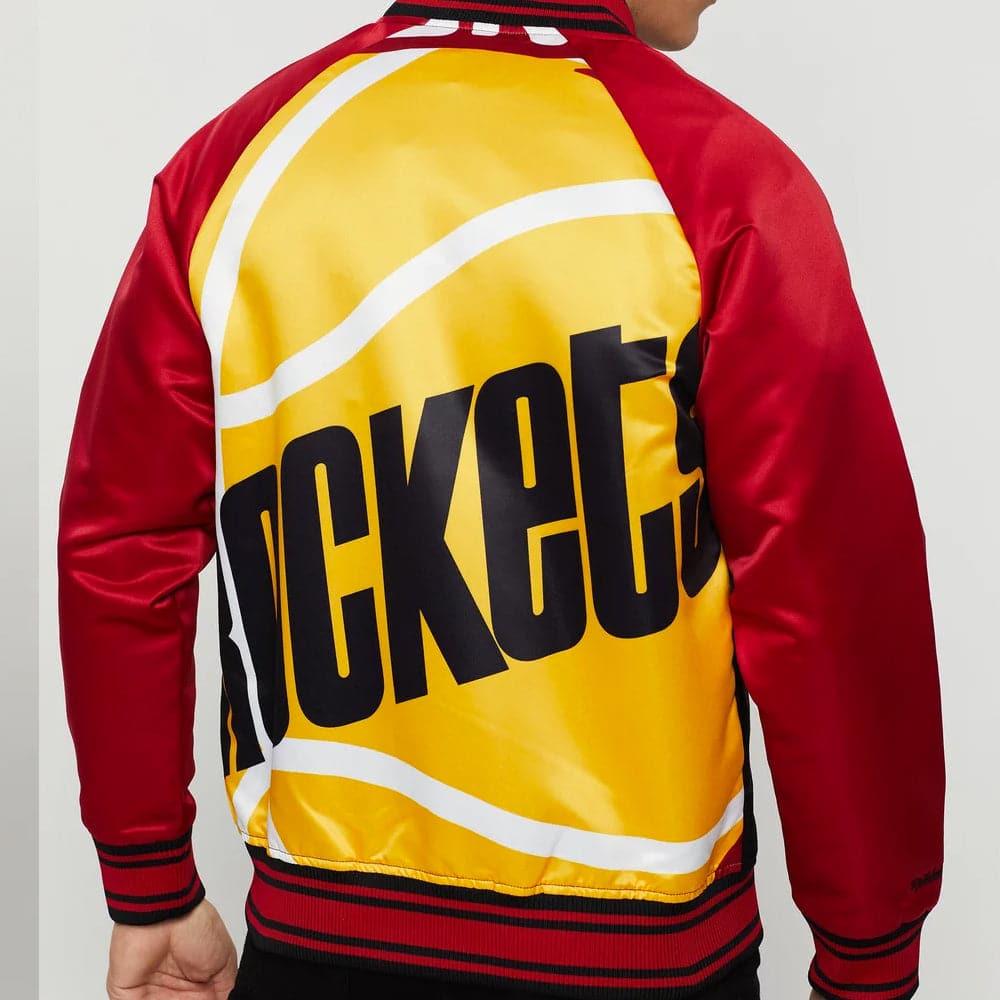 Mitchell And Ness Jackets Houston Rockets Mitchell & Ness NBA Colossal Premium HWC Jacket - Black