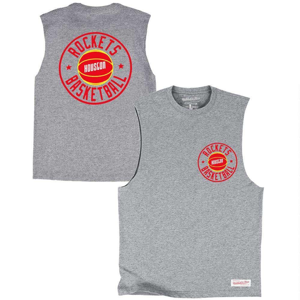 Mitchell And Ness T-Shirts Houston Rockets Mitchell & Ness NBA Full Circle Muscle T-Shirt - Grey