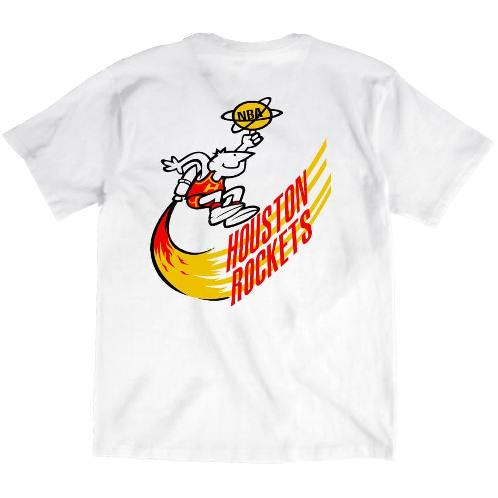 Mitchell And Ness T-Shirts Houston Rockets Mitchell & Ness NBA HWC Retro Repeat T-Shirt - White