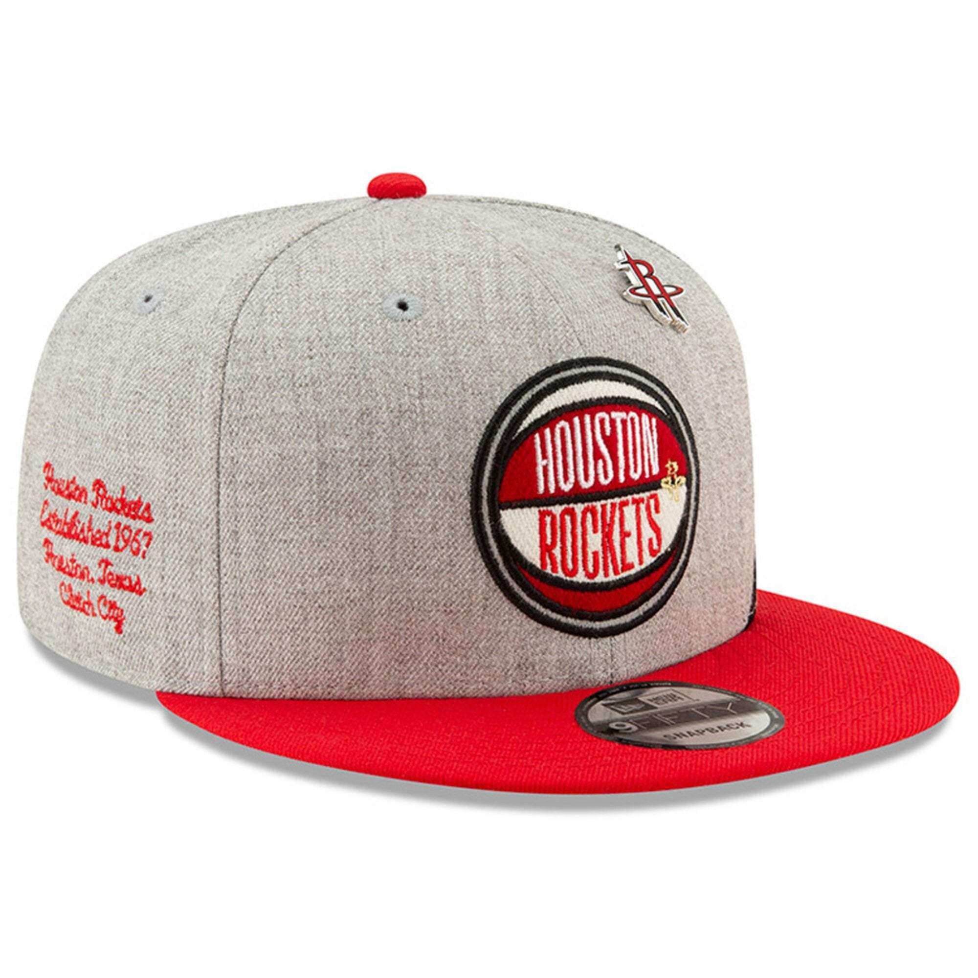 New Era Caps Houston Rockets New Era 2019 NBA Draft 9FIFTY Snapback Hat - Heather