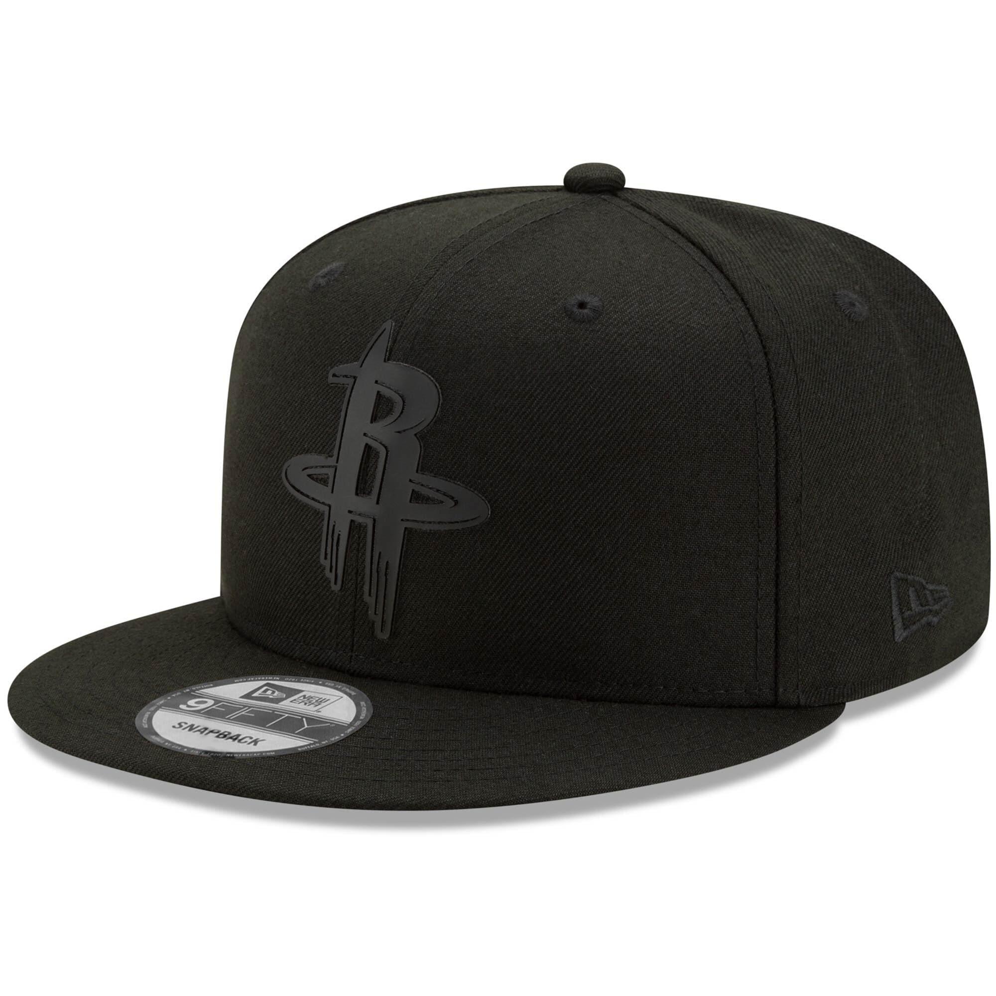New Era Caps Houston Rockets New Era NBA 2020 Black On Black Back Half 9FIFTY Snapback Hat