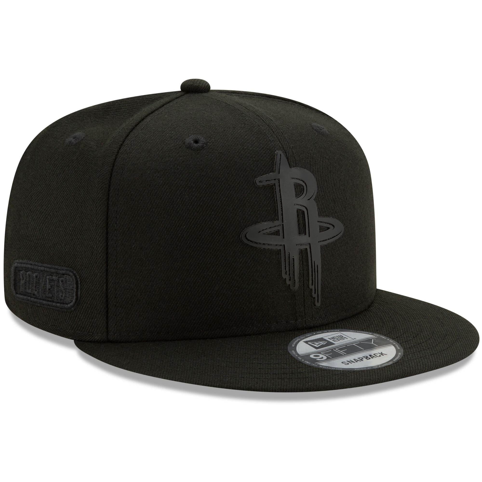 New Era Caps Houston Rockets New Era NBA 2020 Black On Black Back Half 9FIFTY Snapback Hat