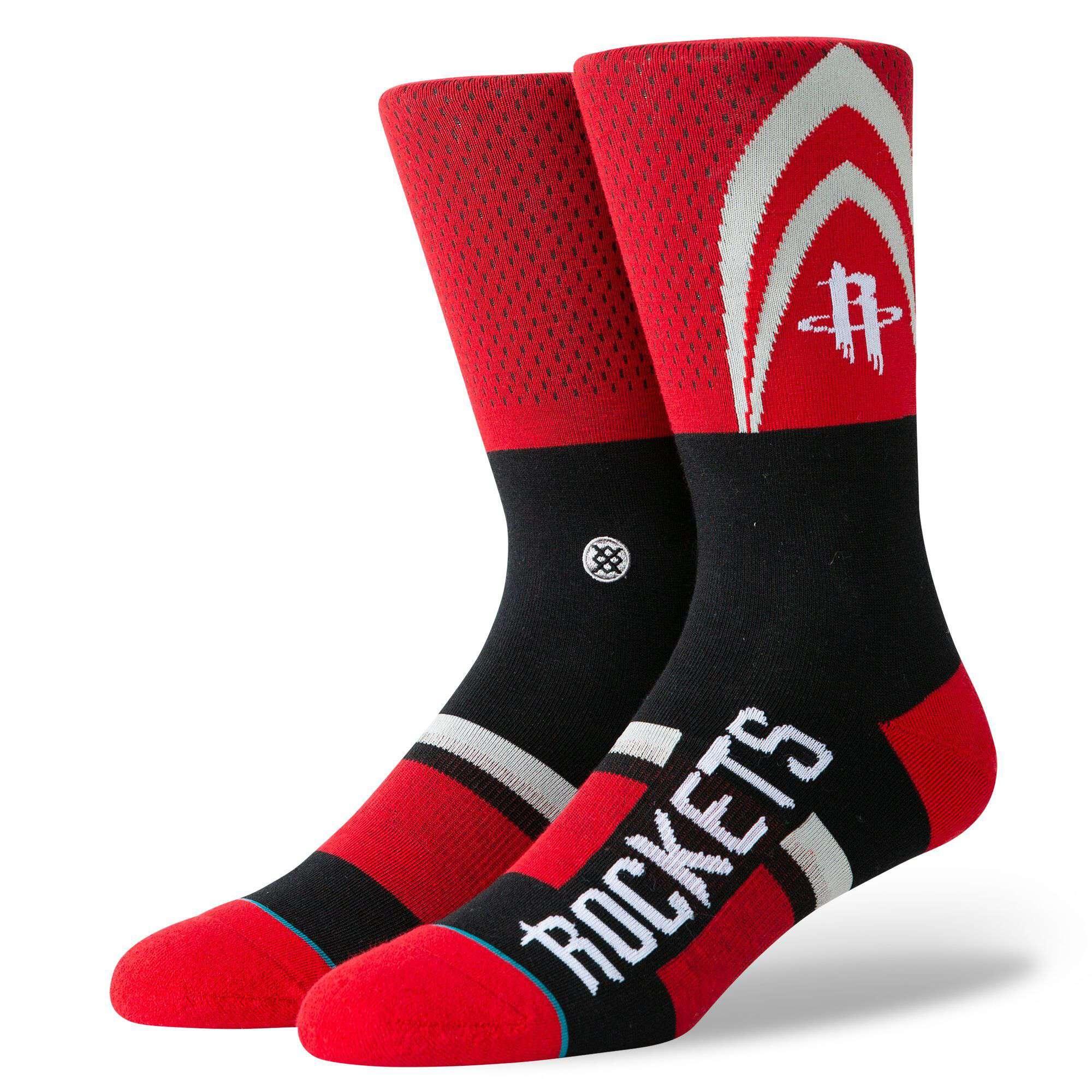 Stance Socks Large (9-12 US) Houston Rockets Stance NBA Shortcut Crew Socks - Red