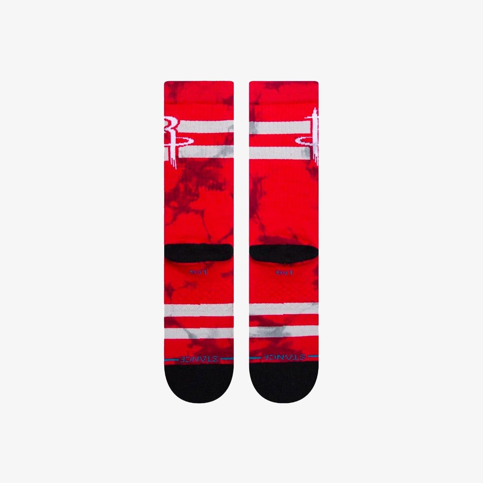 Stance Socks Large (9-12 US) Houston Rockets Stance NBA Team Dyed Crew Socks - Red