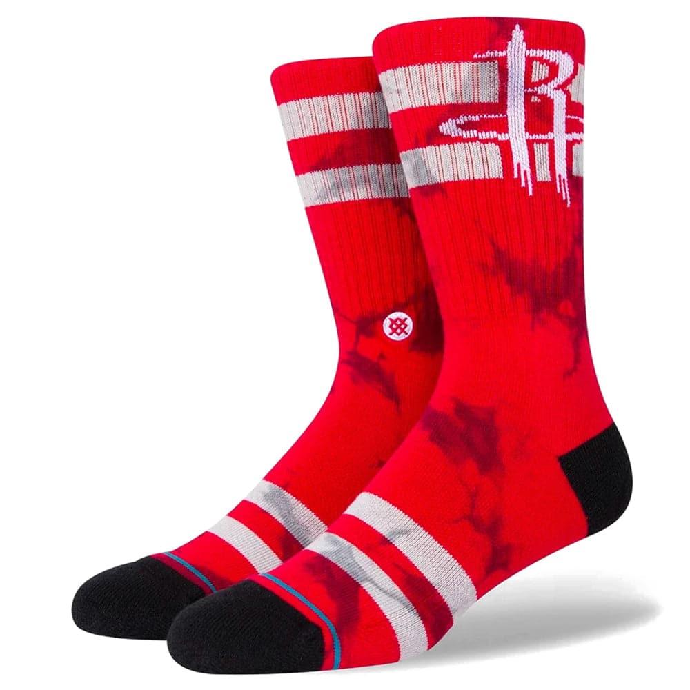 Stance Socks Large (9-12 US) Houston Rockets Stance NBA Team Dyed Crew Socks - Red
