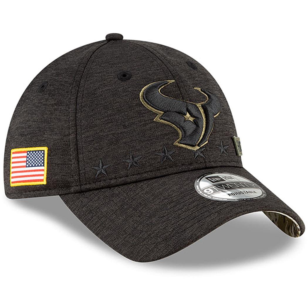 New Era Caps Houston Texans New Era NFL 2020 Salute To Service 9TWENTY Curve Hat - Black