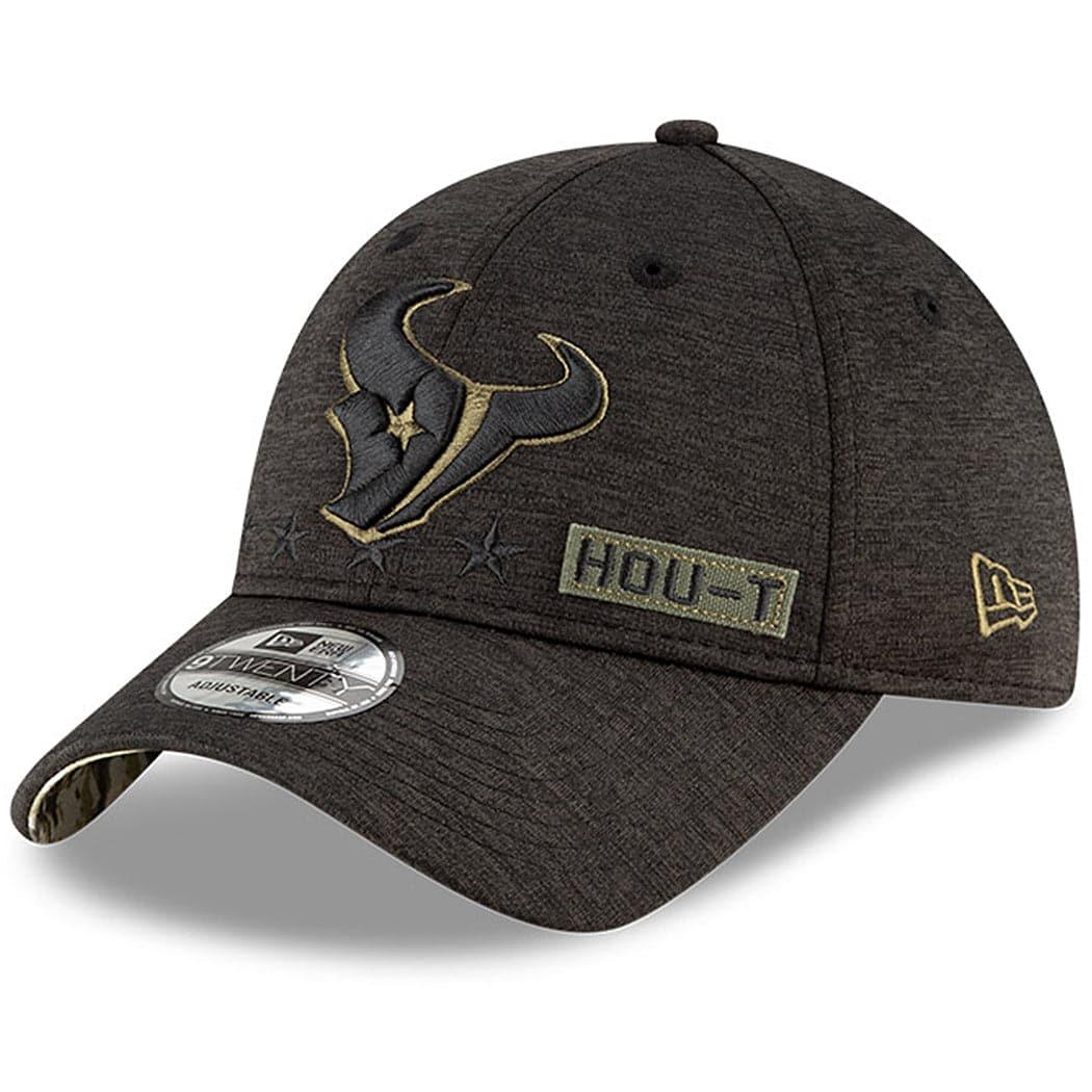New Era Caps Houston Texans New Era NFL 2020 Salute To Service 9TWENTY Curve Hat - Black