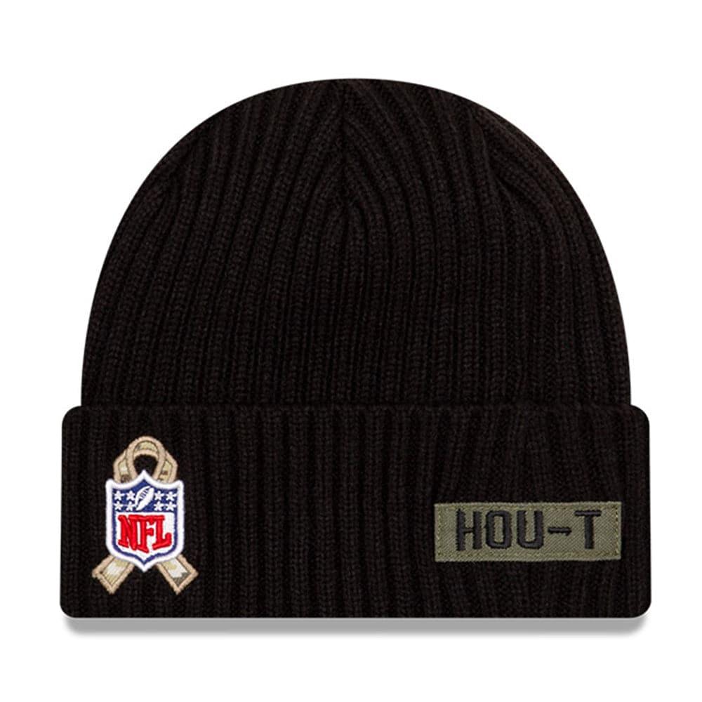 New Era Beanies Houston Texans New Era NFL 2020 Salute To Service Cuffed Knit Beanie - Black