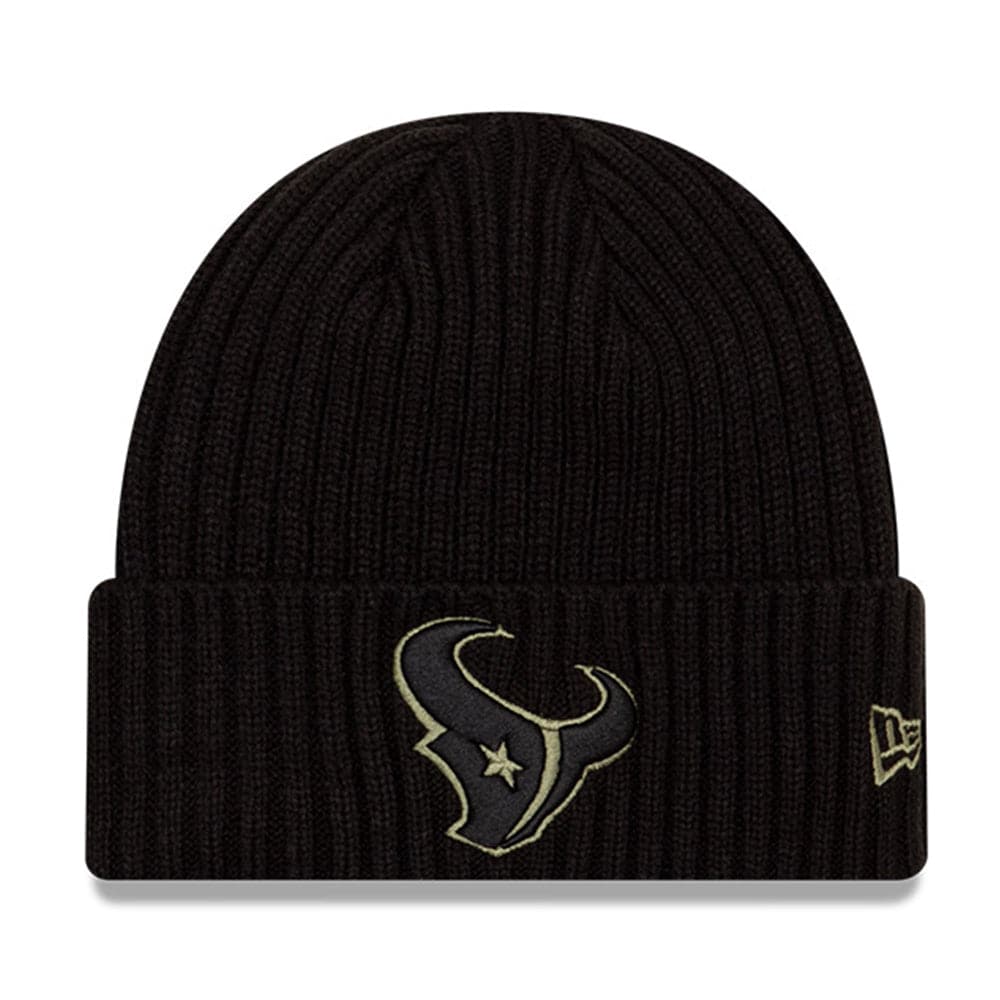 New Era Beanies Houston Texans New Era NFL 2020 Salute To Service Cuffed Knit Beanie - Black
