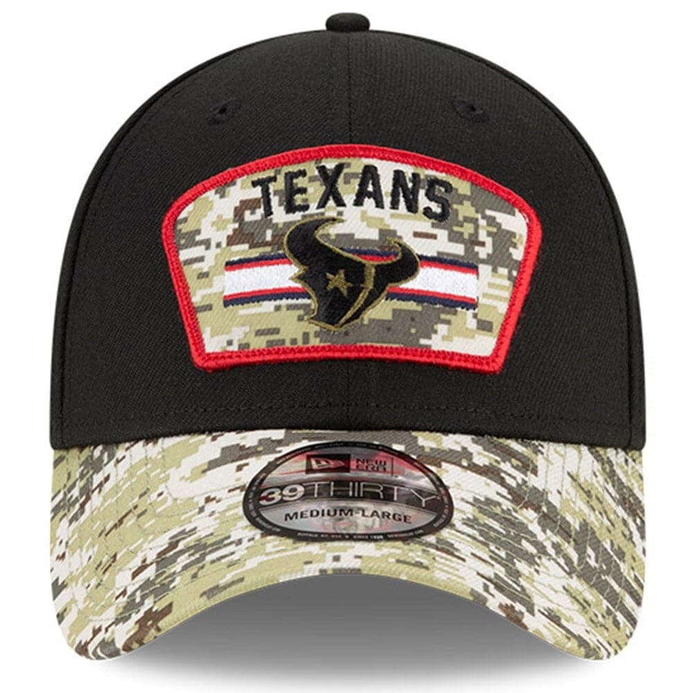 New Era Caps Houston Texans New Era NFL 2021 Salute To Service 39THIRTY Flex Fit Hat - Black