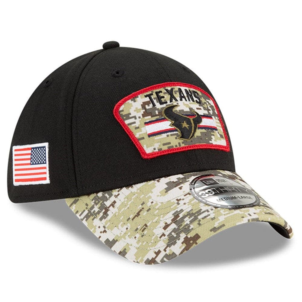 New Era Caps Houston Texans New Era NFL 2021 Salute To Service 39THIRTY Flex Fit Hat - Black