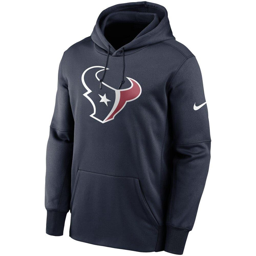 Nike Jumpers Houston Texans Nike NFL Prime Logo Therma Hoodie Jumper - Marine