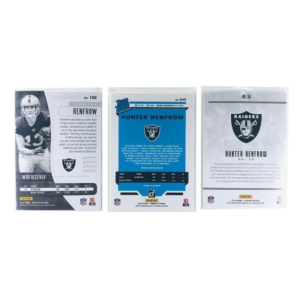 Panini Cards Hunter Renfrow Las Vegas Raiders 2019 Panini NFL 3 Rookie Card Set
