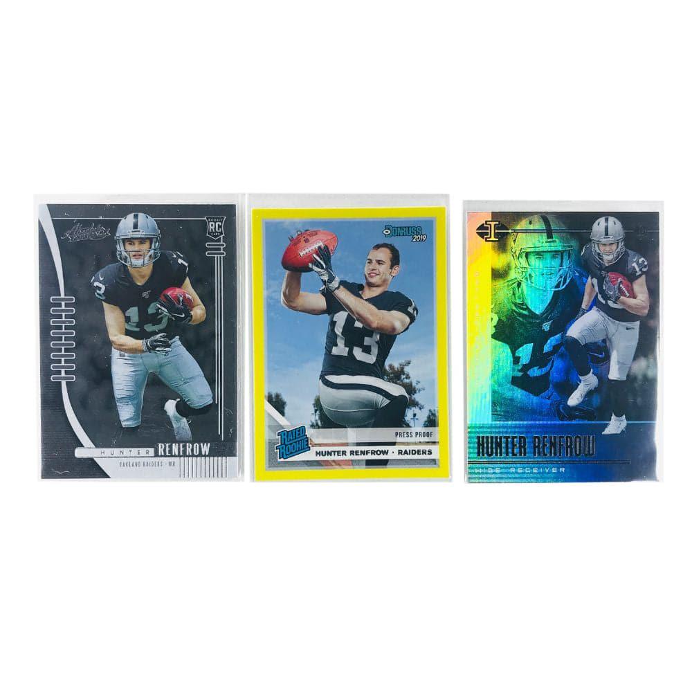 Panini Cards Hunter Renfrow Las Vegas Raiders 2019 Panini NFL 3 Rookie Card Set