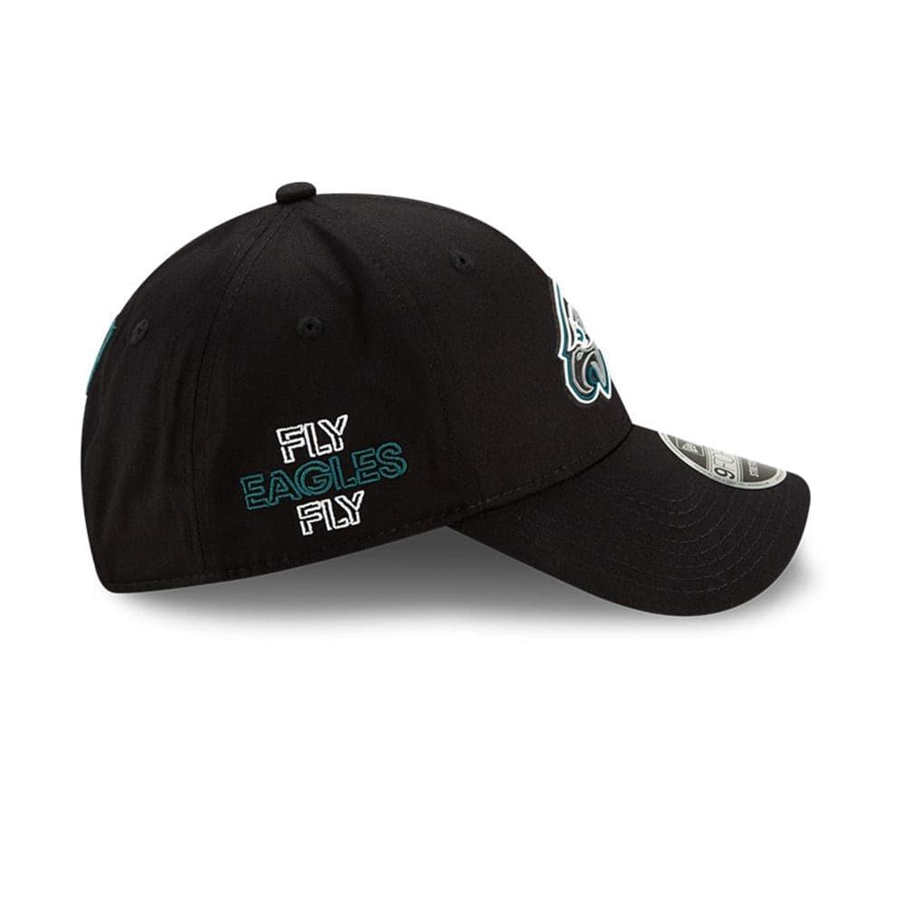 Philadelphia Eagles New Era NFL 2020 Draft 9FORTY Stretch Snapback Curve Hat - Black