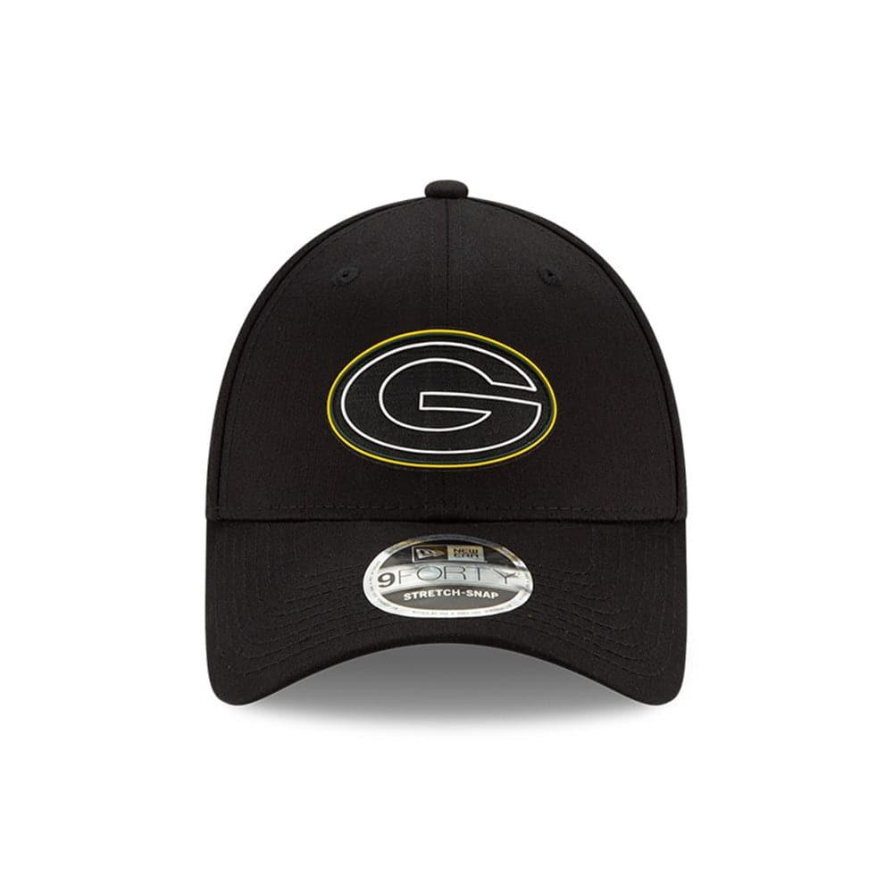 Green Bay Packers New Era NFL 2020 Draft 9FORTY Stretch Snapback Curve Hat - Black
