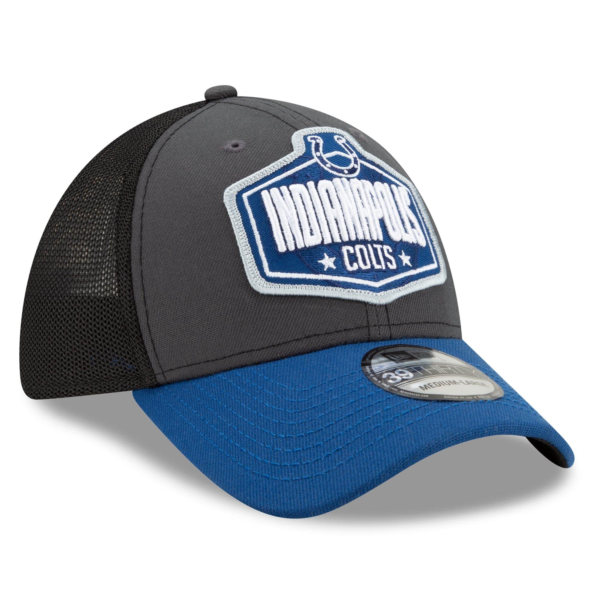 New Era Caps Indianapolis Colts New Era 2021 NFL Draft 39THIRTY Flex Fit Curve Hat - Graphite