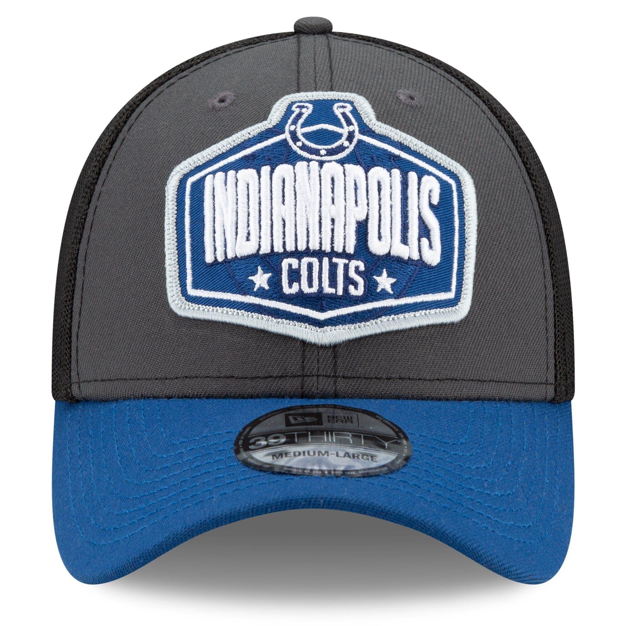 New Era Caps Indianapolis Colts New Era 2021 NFL Draft 39THIRTY Flex Fit Curve Hat - Graphite