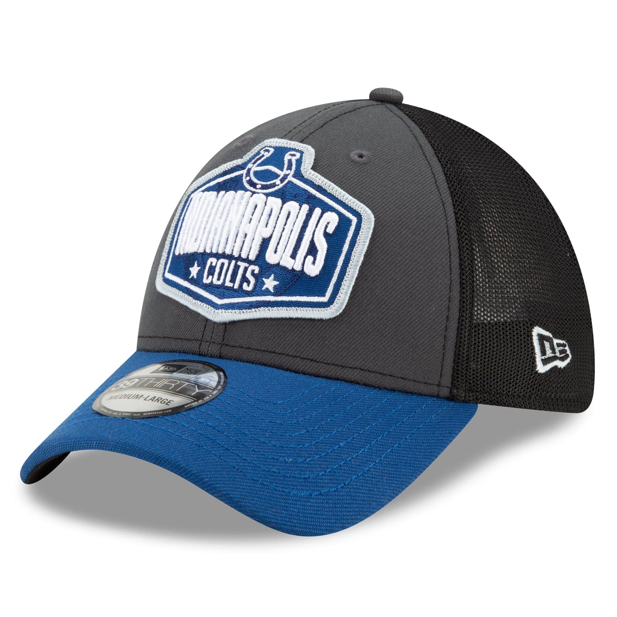 New Era Caps Indianapolis Colts New Era 2021 NFL Draft 39THIRTY Flex Fit Curve Hat - Graphite