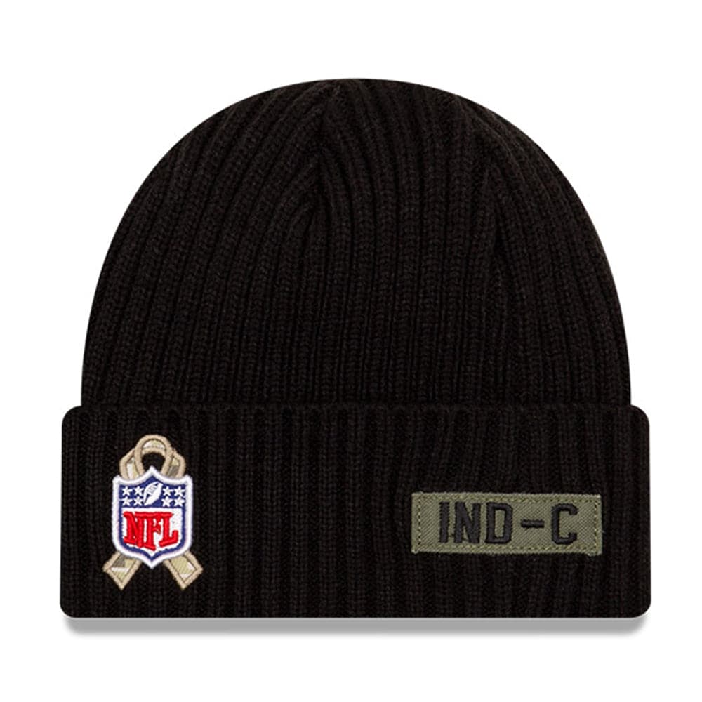 New Era Beanies Indianapolis Colts New Era NFL 2020 Salute To Service Cuffed Knit Beanie - Black