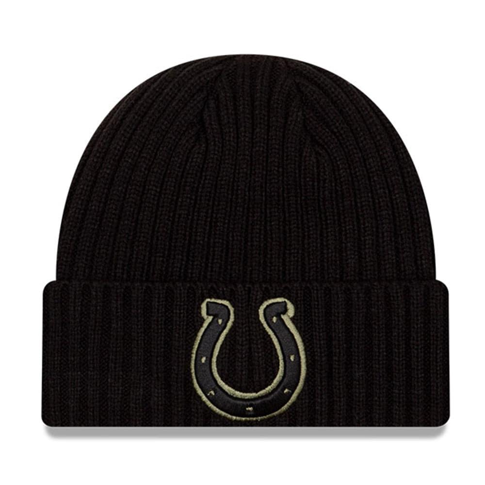 New Era Beanies Indianapolis Colts New Era NFL 2020 Salute To Service Cuffed Knit Beanie - Black