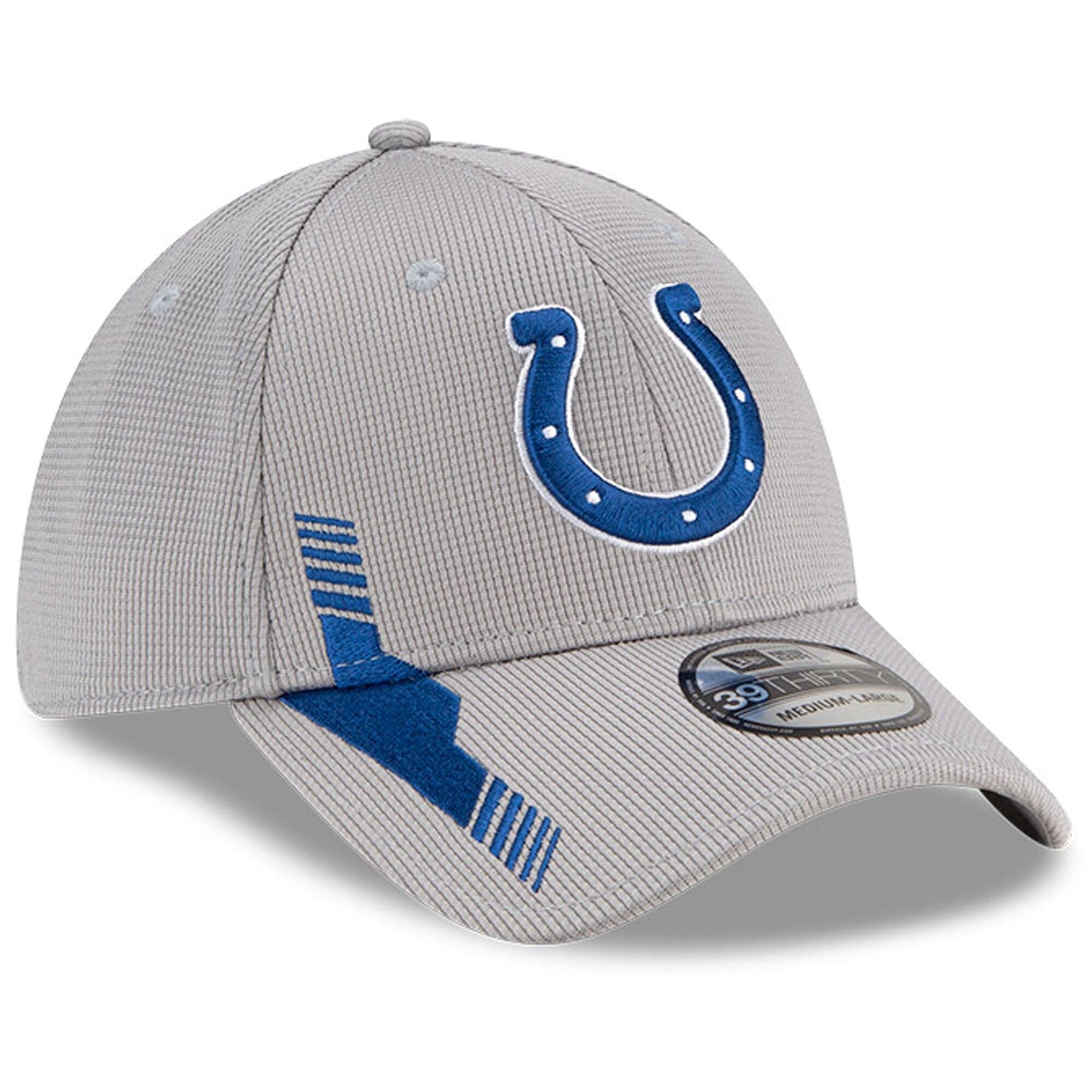 New Era Caps Indianapolis Colts New Era NFL 2021 Sideline Home 39THIRTY Flex Fit Hat - Grey