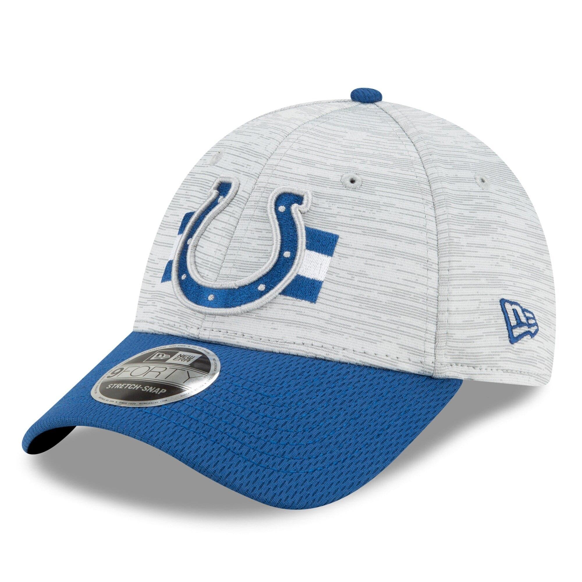 New Era Caps Indianapolis Colts New Era NFL 2021 Training Camp 9FORTY Curve Stretch Snapback Hat - Grey
