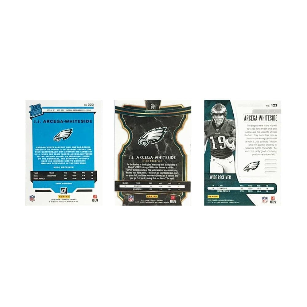 Panini Cards J.J Arcega-Whiteside Philadelphia Eagles Panini NFL 3 Rookie Base Card Set