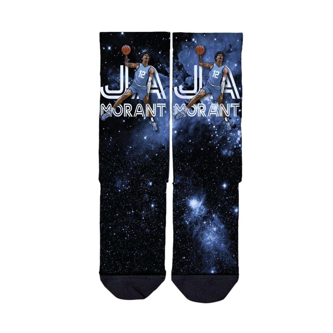 Strideline Socks M/L (8-12 US) Ja Morant Memphis Grizzlies Strideline NBA Galaxy Classic Crew Socks - Black