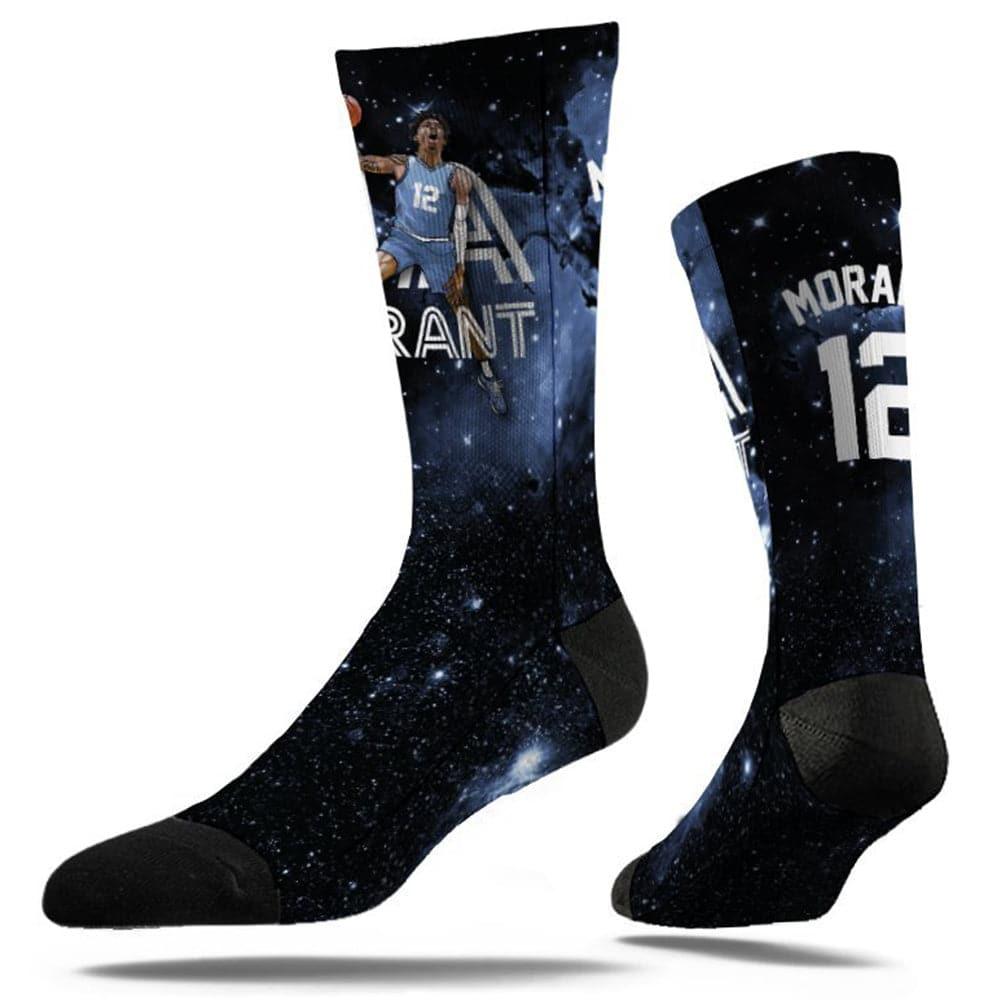 Strideline Socks M/L (8-12 US) Ja Morant Memphis Grizzlies Strideline NBA Galaxy Classic Crew Socks - Black