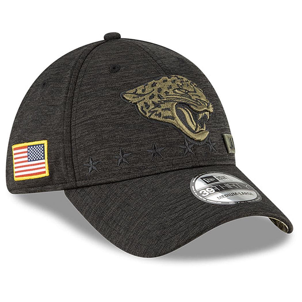 New Era Caps Jacksonville Jaguars New Era NFL 2020 Sideline 39THIRTY Flex Fit Curve Hat - Black