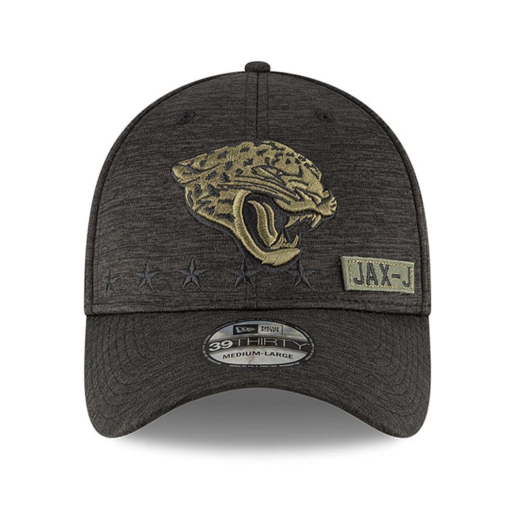 New Era Caps Jacksonville Jaguars New Era NFL 2020 Sideline 39THIRTY Flex Fit Curve Hat - Black