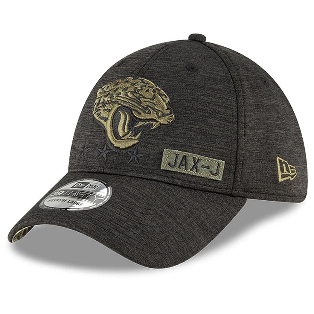 New Era Caps Jacksonville Jaguars New Era NFL 2020 Sideline 39THIRTY Flex Fit Curve Hat - Black