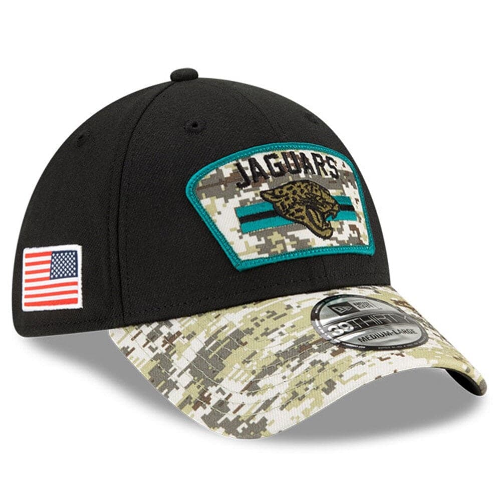 New Era Caps Jacksonville Jaguars New Era NFL 2021 Salute To Service 39THIRTY Flex Fit Hat - Black