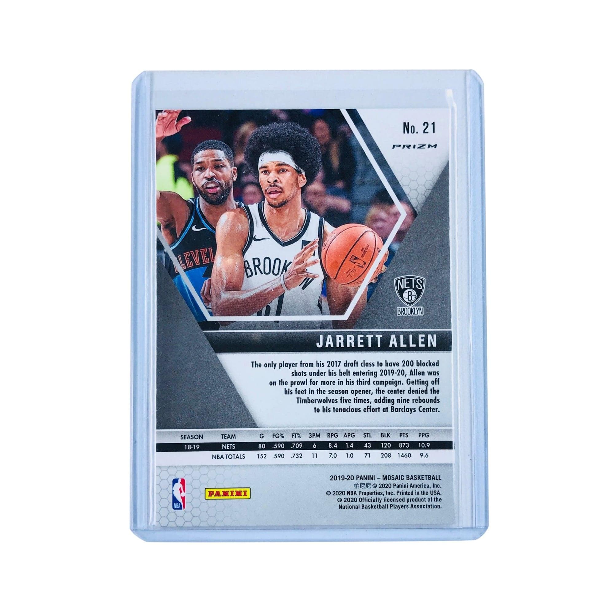 Panini Cards Jarrett Allen Brooklyn Nets 2019-20 Panini Mosaic NBA Silver Disco Prizm Card