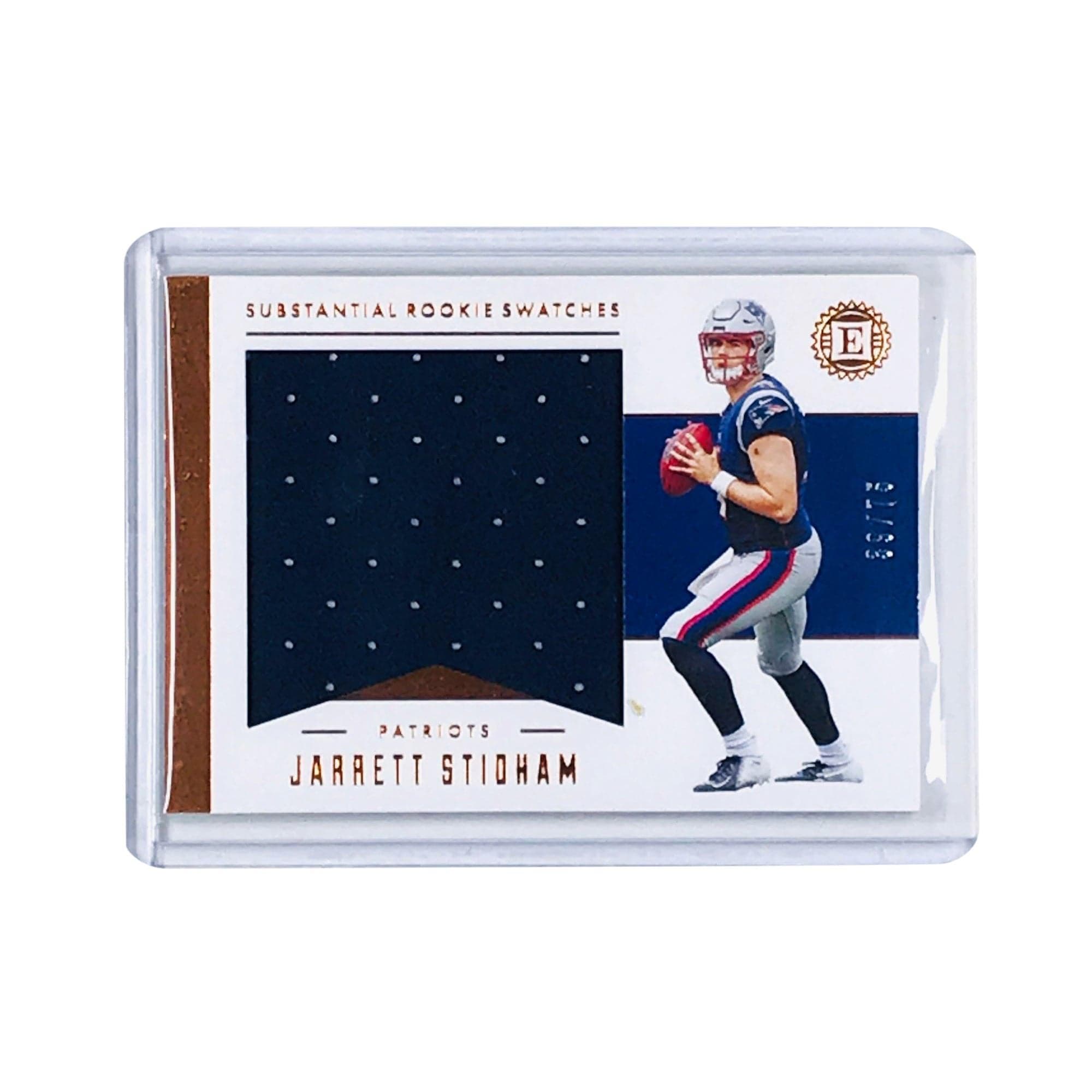 Panini Cards Jarrett Stidham New England Patriots 2019 Panini Encased NFL Rookie Swatches /75 Card