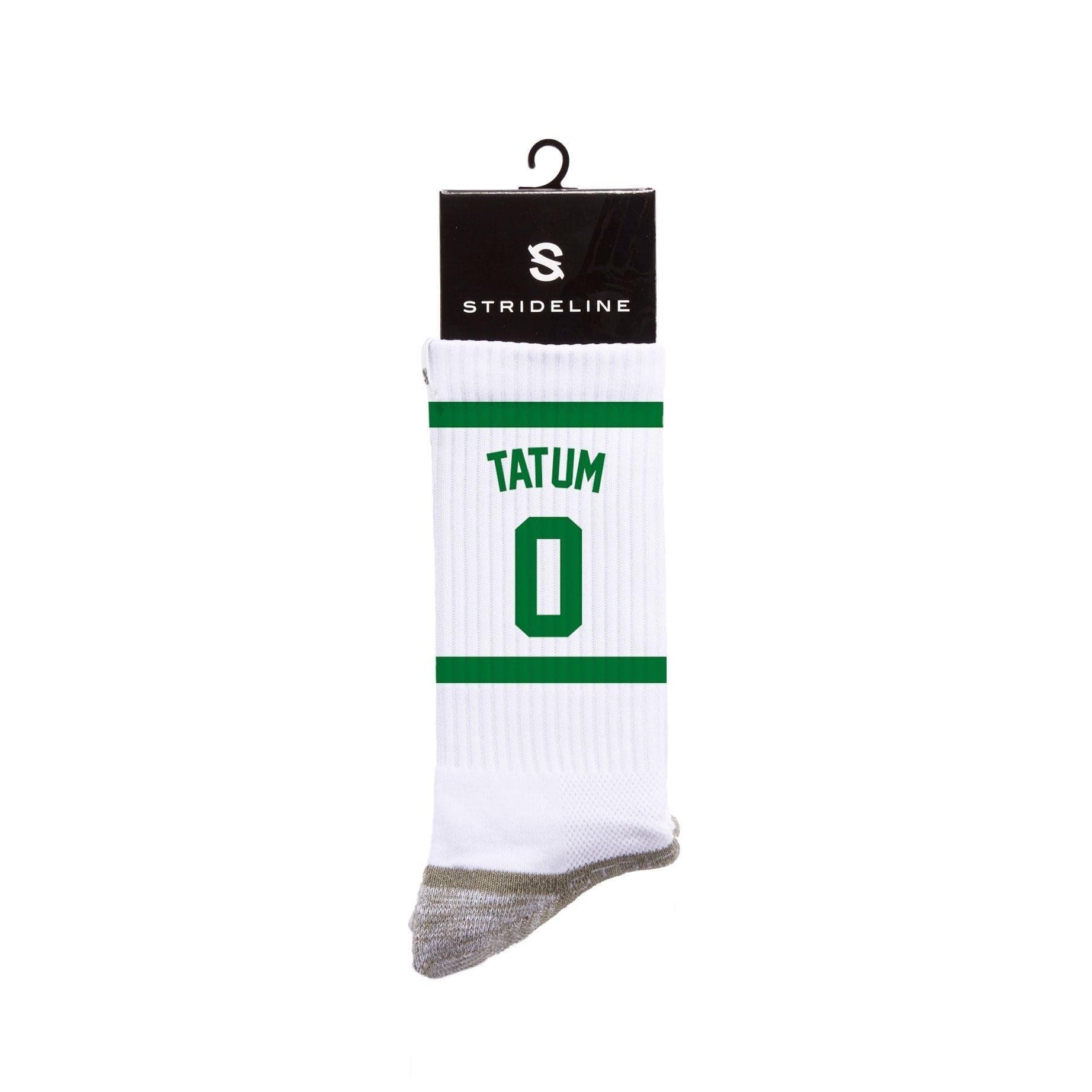 Strideline Socks M/L (8-12 US) Jayson Tatum Boston Celtics Strideline NBA Sherzy Premium Crew Socks - White